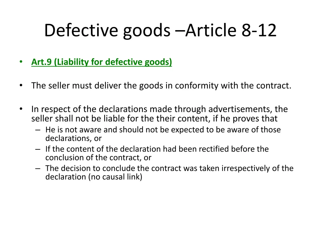 defective goods article 8 12 3
