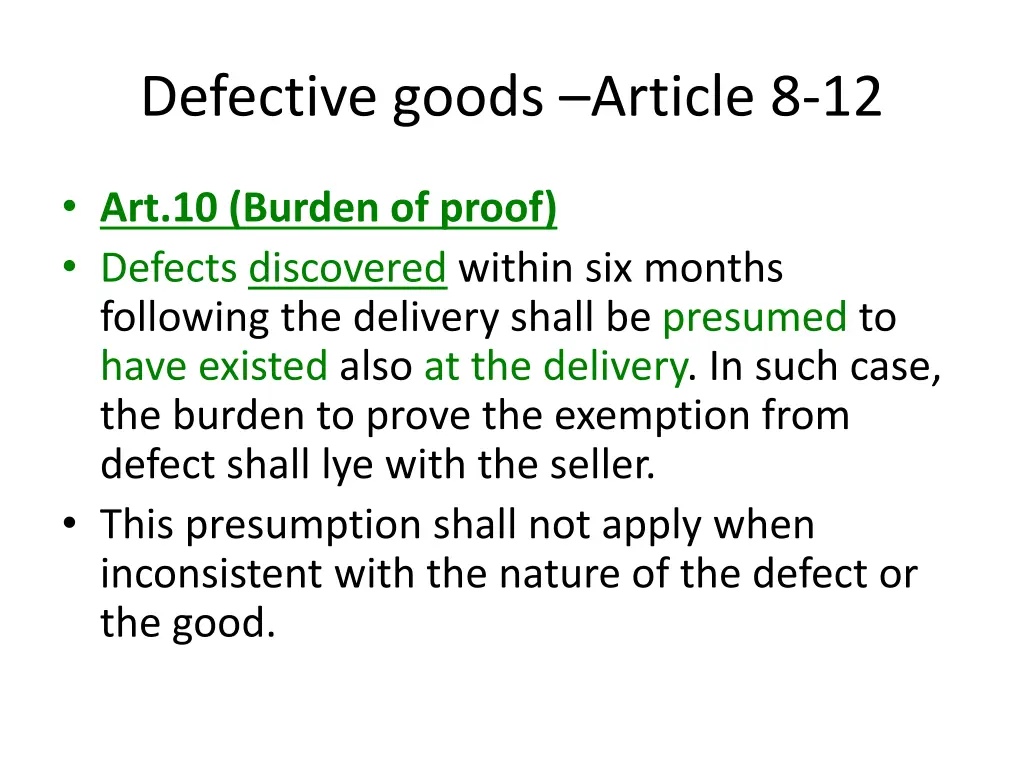 defective goods article 8 12 4