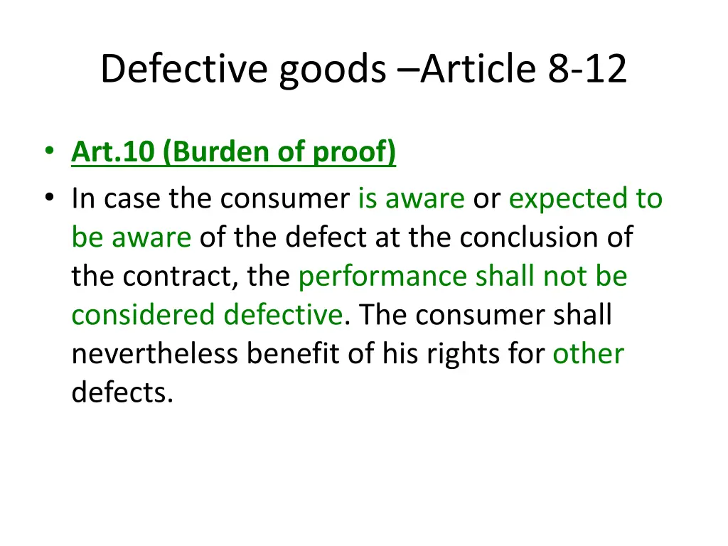 defective goods article 8 12 5