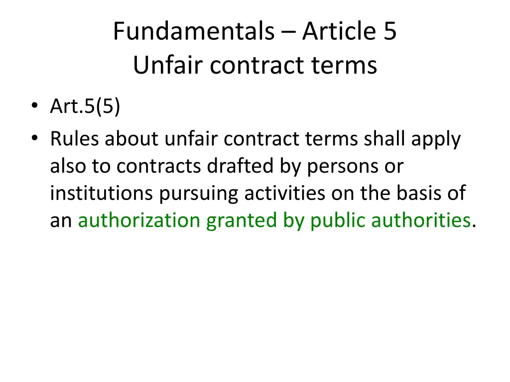fundamentals article 5 unfair contract terms 4