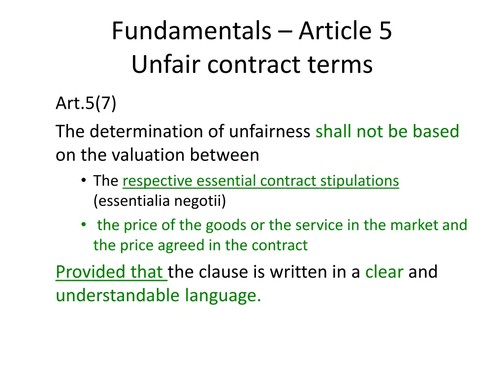 fundamentals article 5 unfair contract terms 6