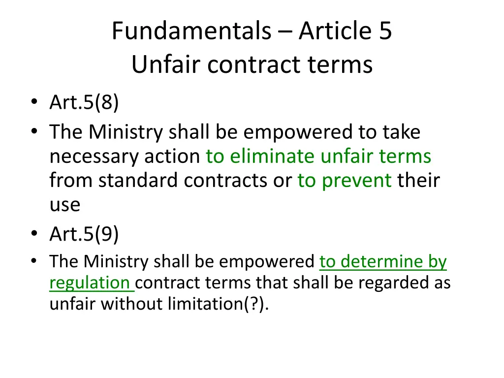 fundamentals article 5 unfair contract terms 7
