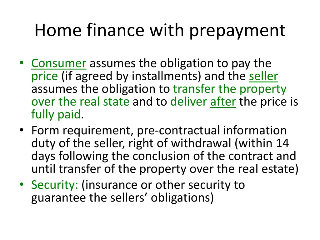 home finance with prepayment