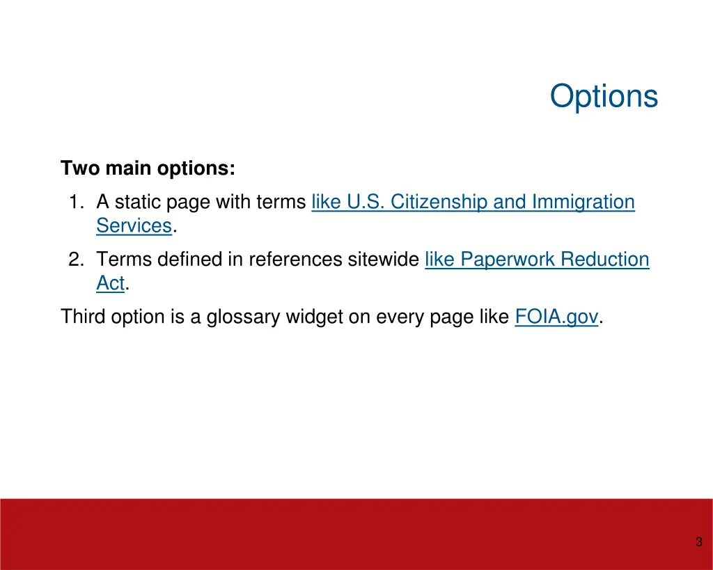 options