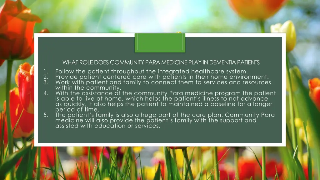 what role does community para medicine play