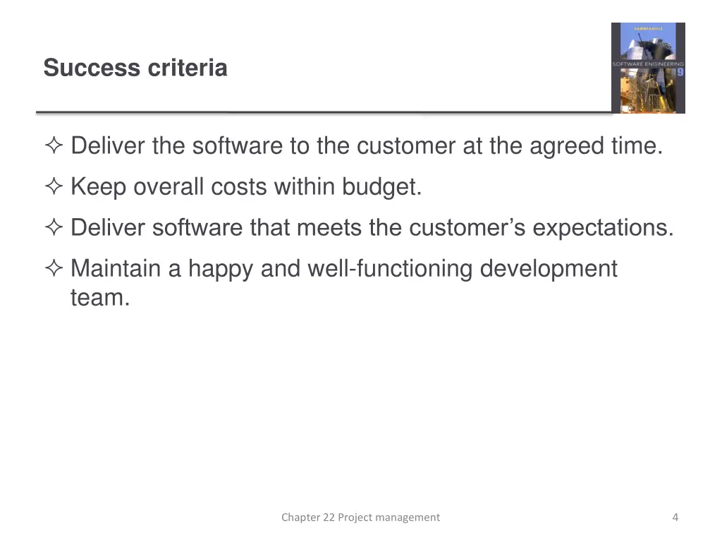 success criteria