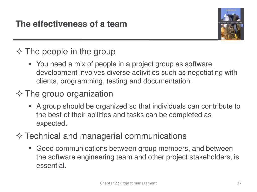 the effectiveness of a team