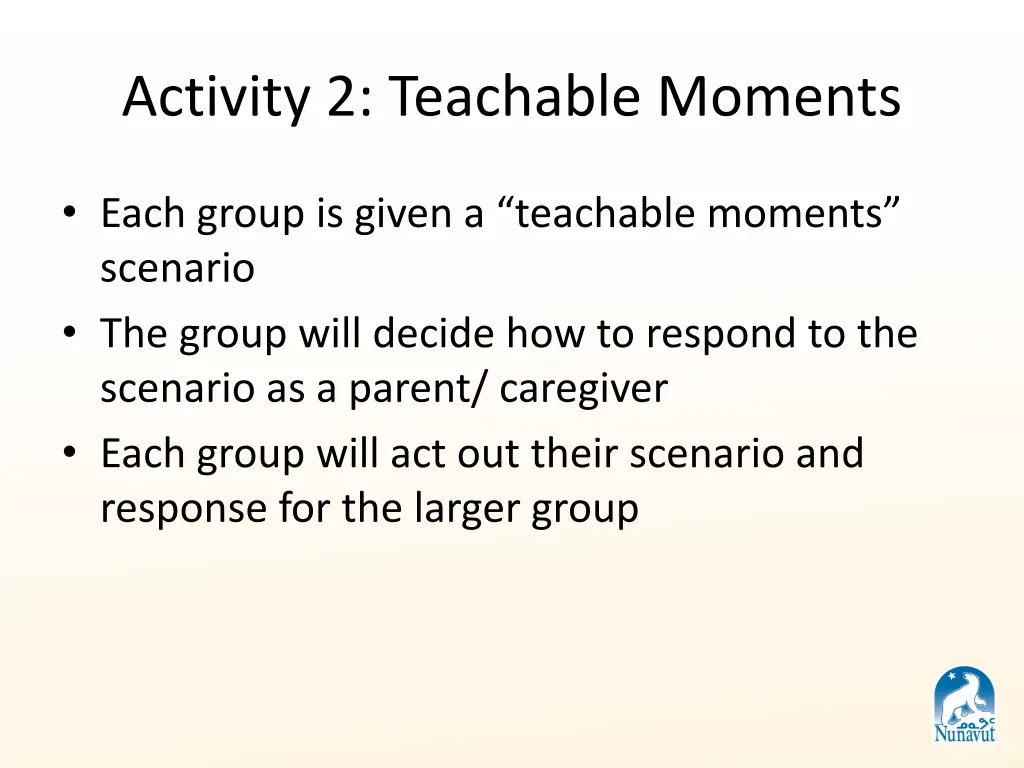 activity 2 teachable moments