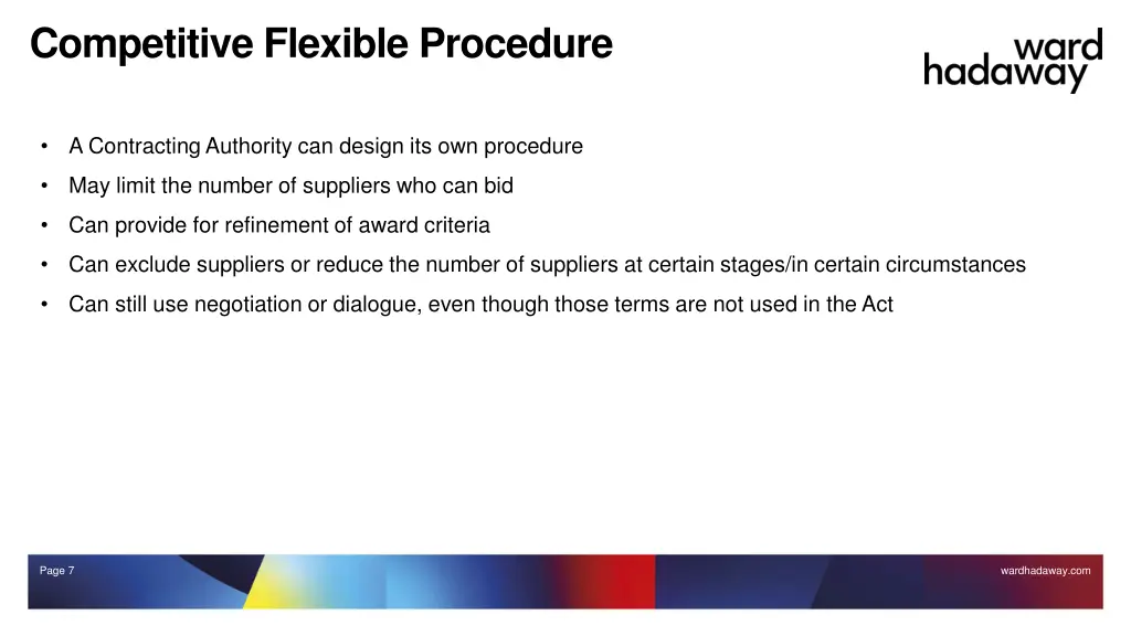 competitive flexible procedure