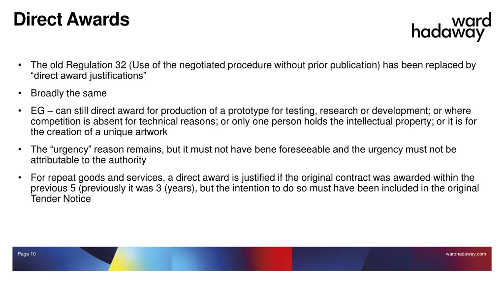 direct awards