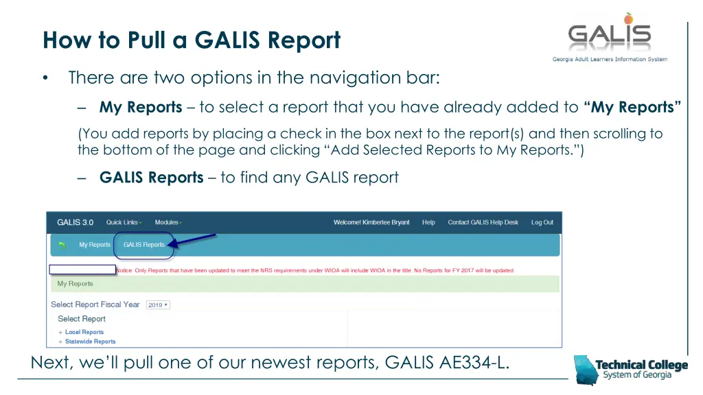 how to pull a galis report 1