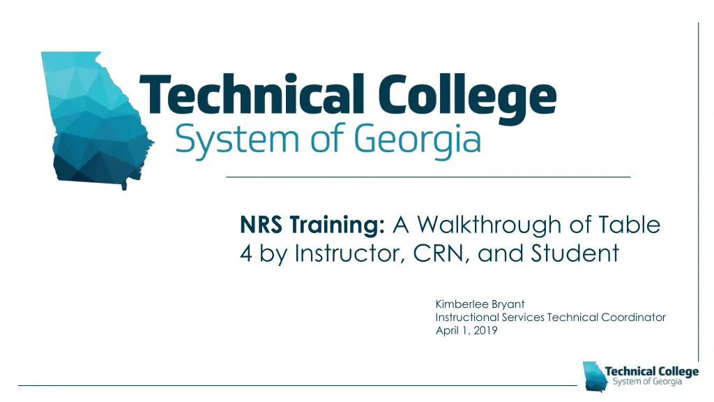 nrs training a walkthrough of table