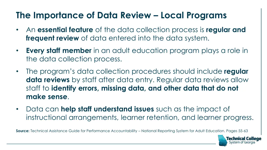 the importance of data review local programs