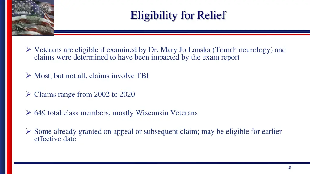 eligibility for relief