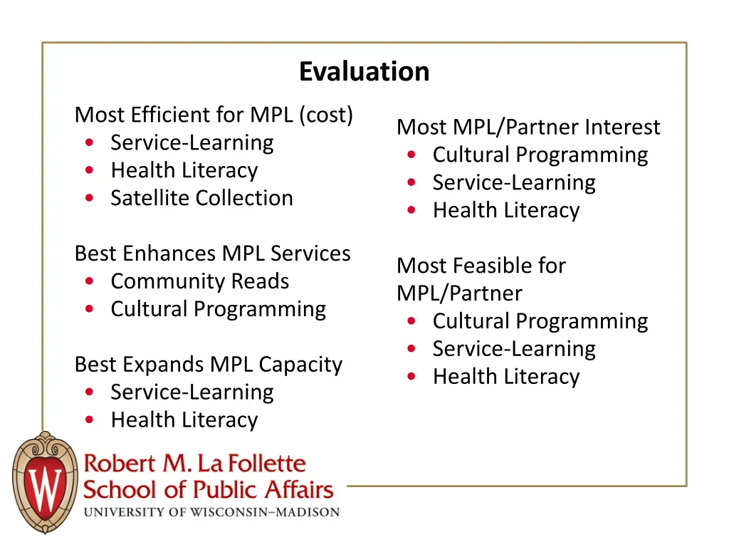 evaluation