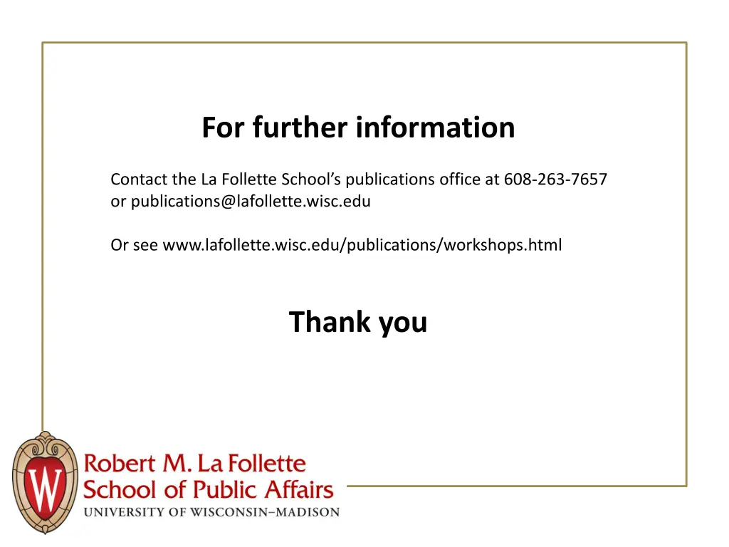 for further information