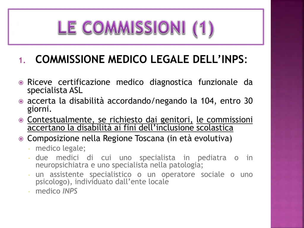1 commissione medico legale dell inps