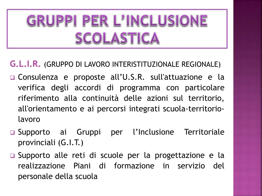 g l i r gruppo di lavoro interistituzionale