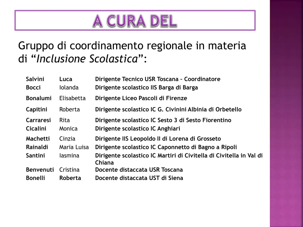 gruppo di coordinamento regionale in materia