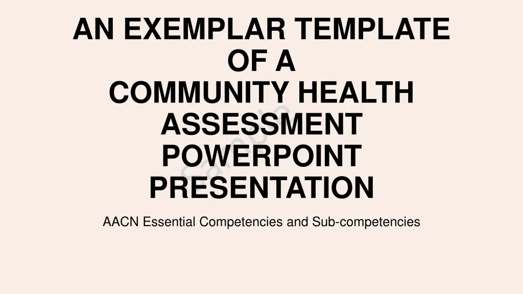 an exemplar template of a community health
