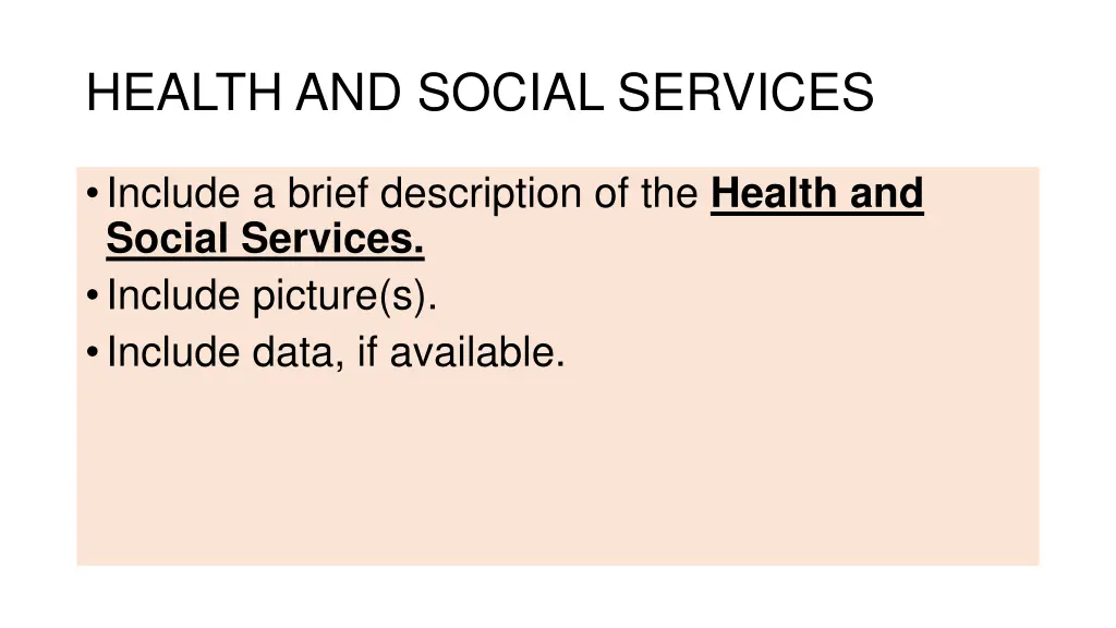 health and social services