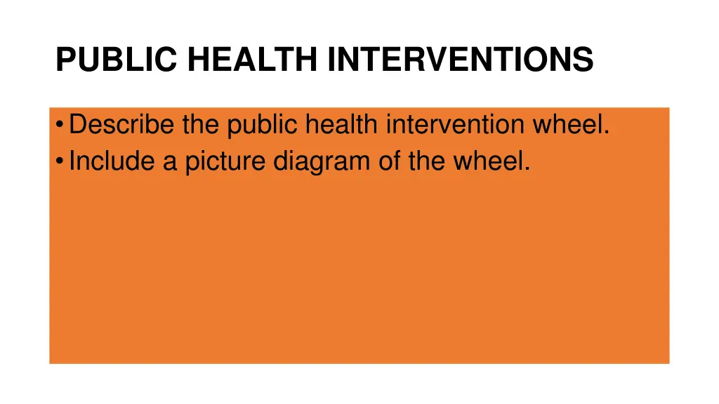 public health interventions