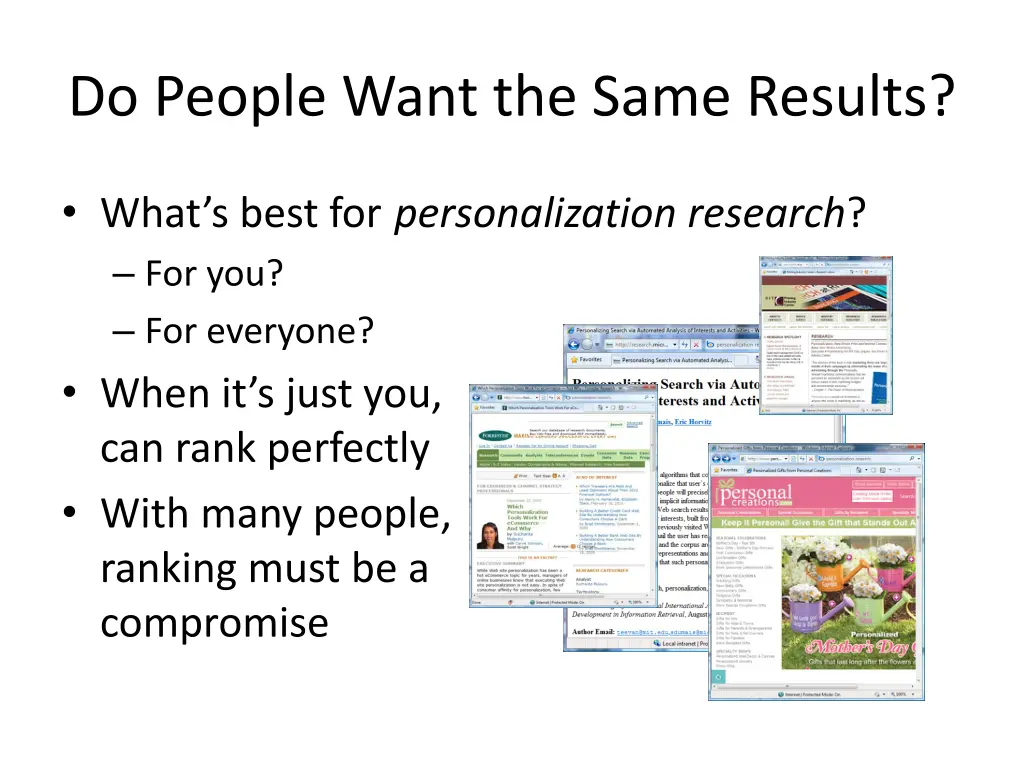 do people want the same results