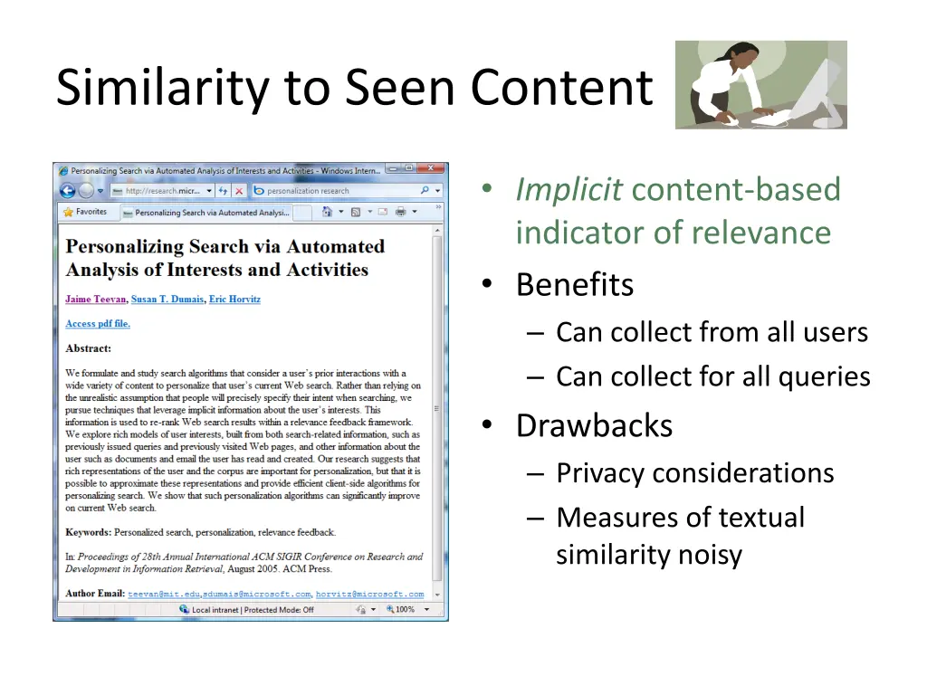 similarity to seen content
