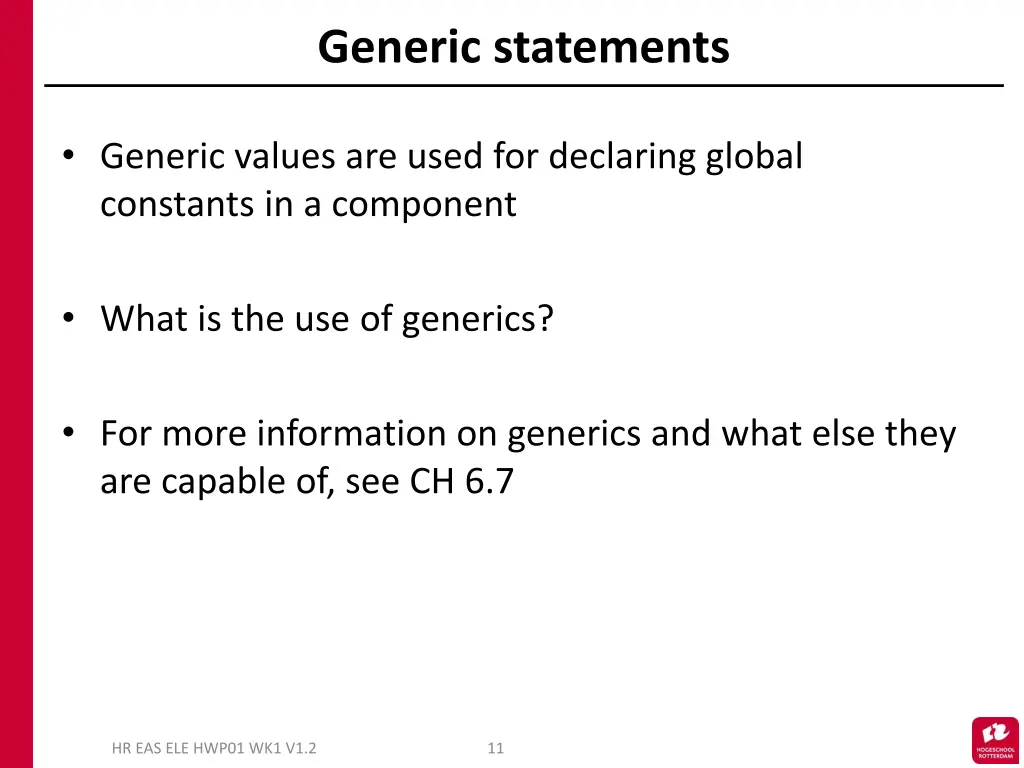 generic statements