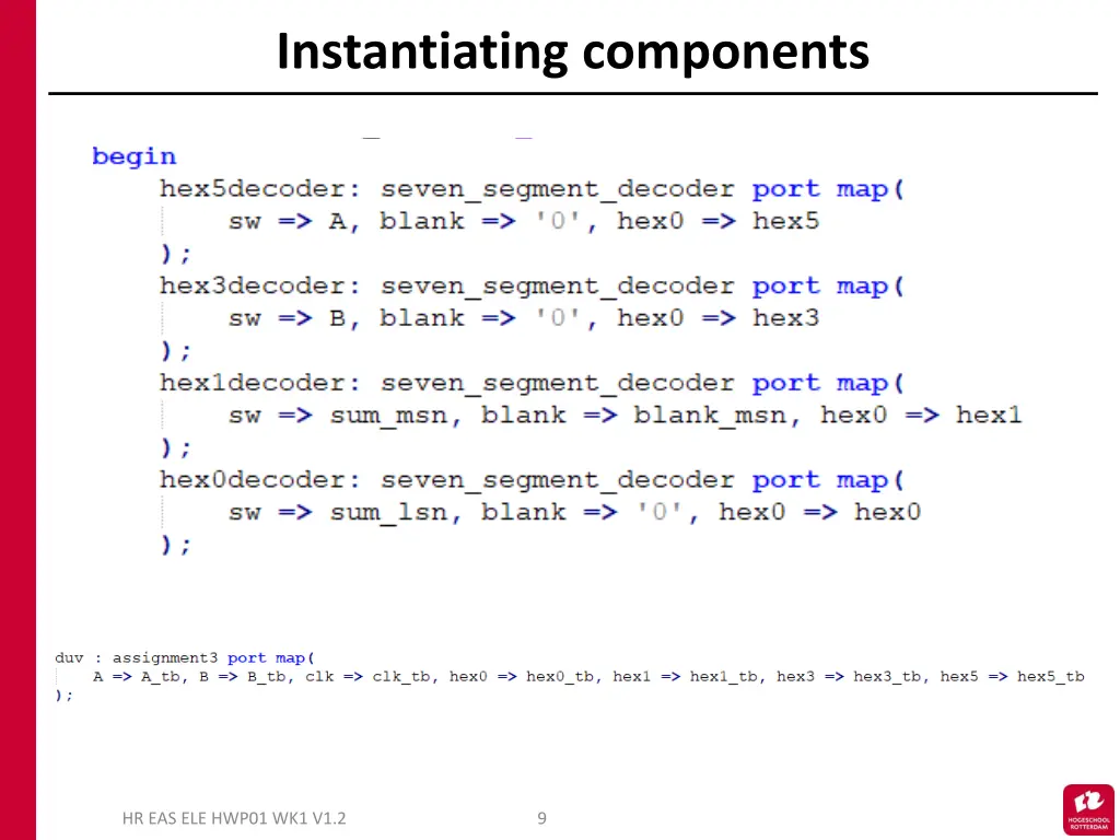instantiating components
