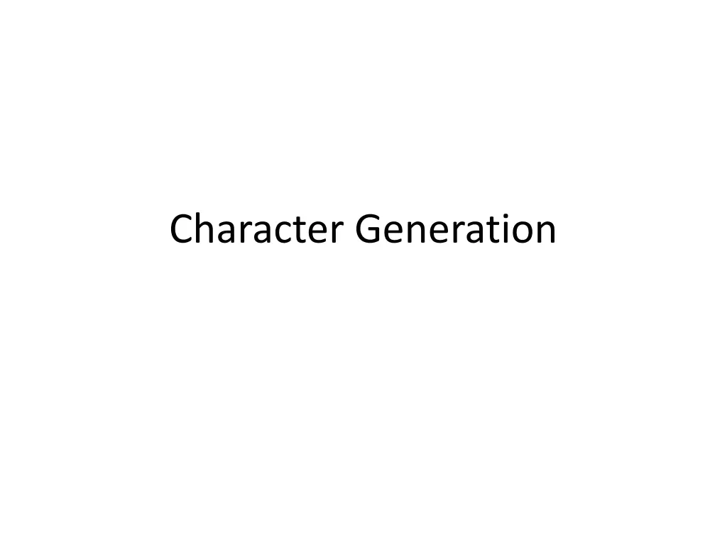 character generation 1