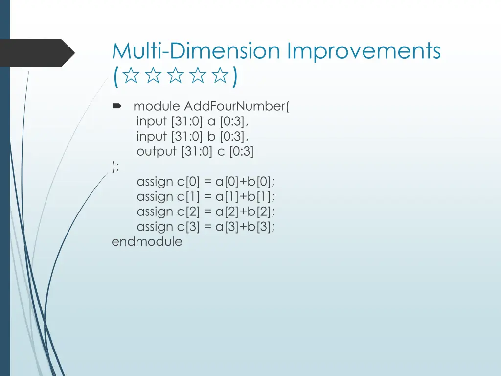 multi dimension improvements module addfournumber