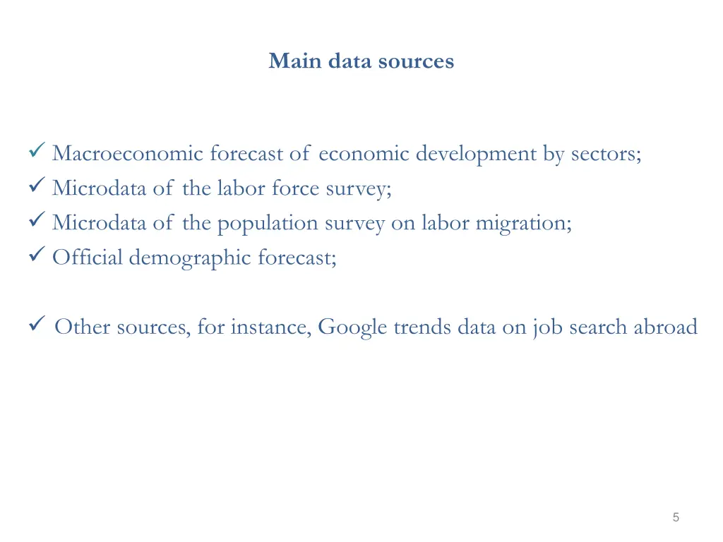 main data sources