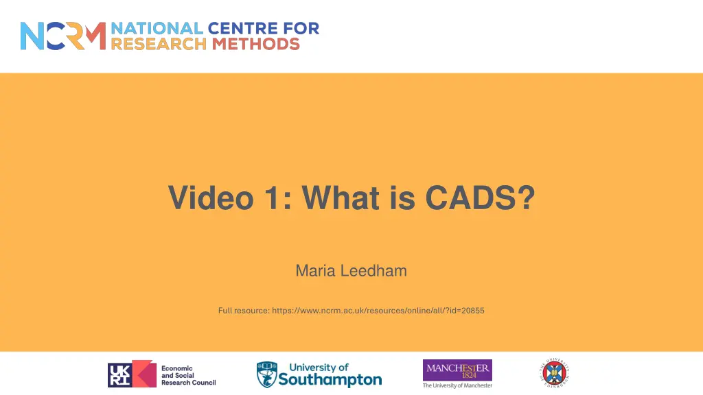 video 1 what is cads