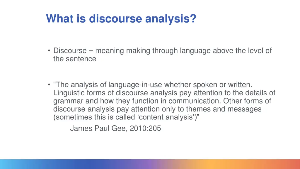 what is discourse analysis