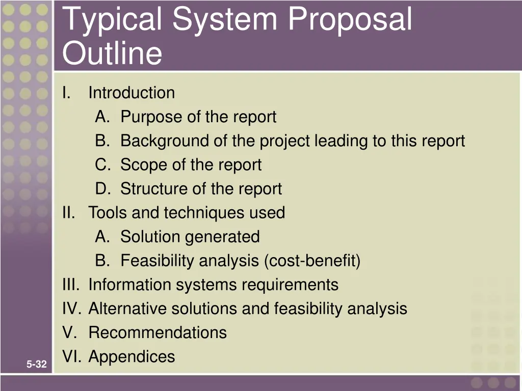 typical system proposal outline