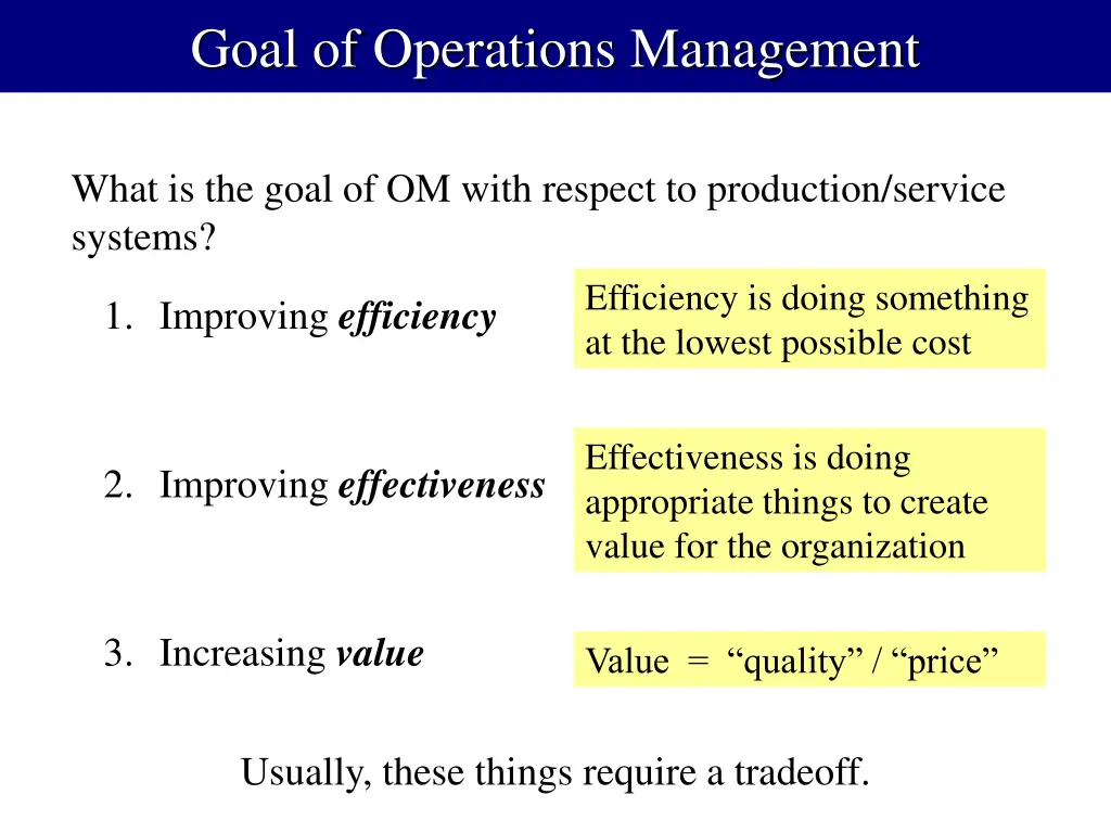 goal of operations management