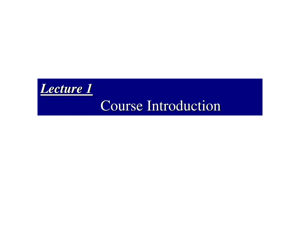 lecture 1