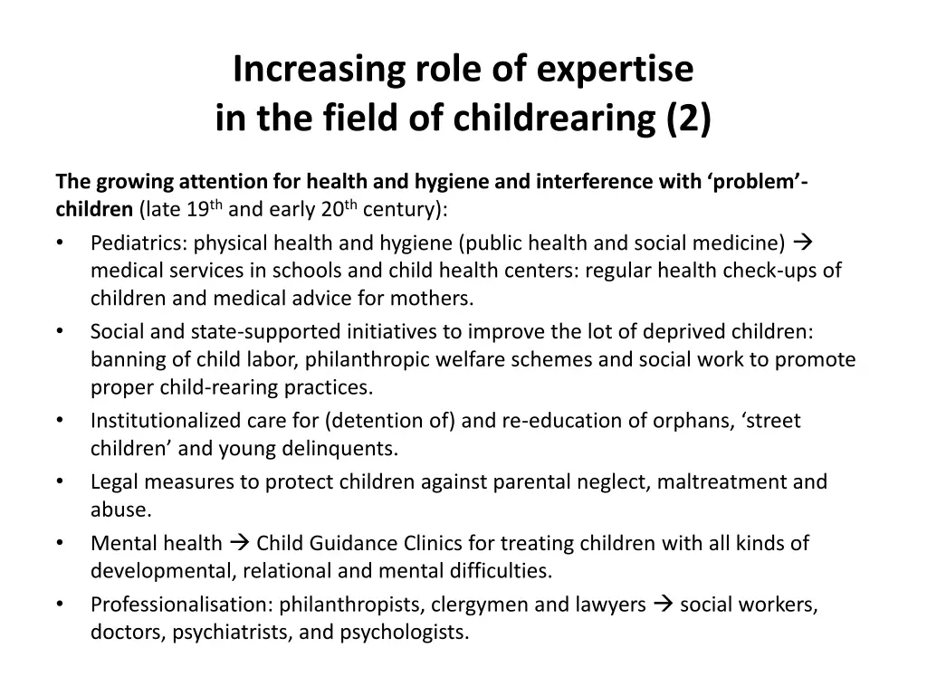 increasing role of expertise in the field 1
