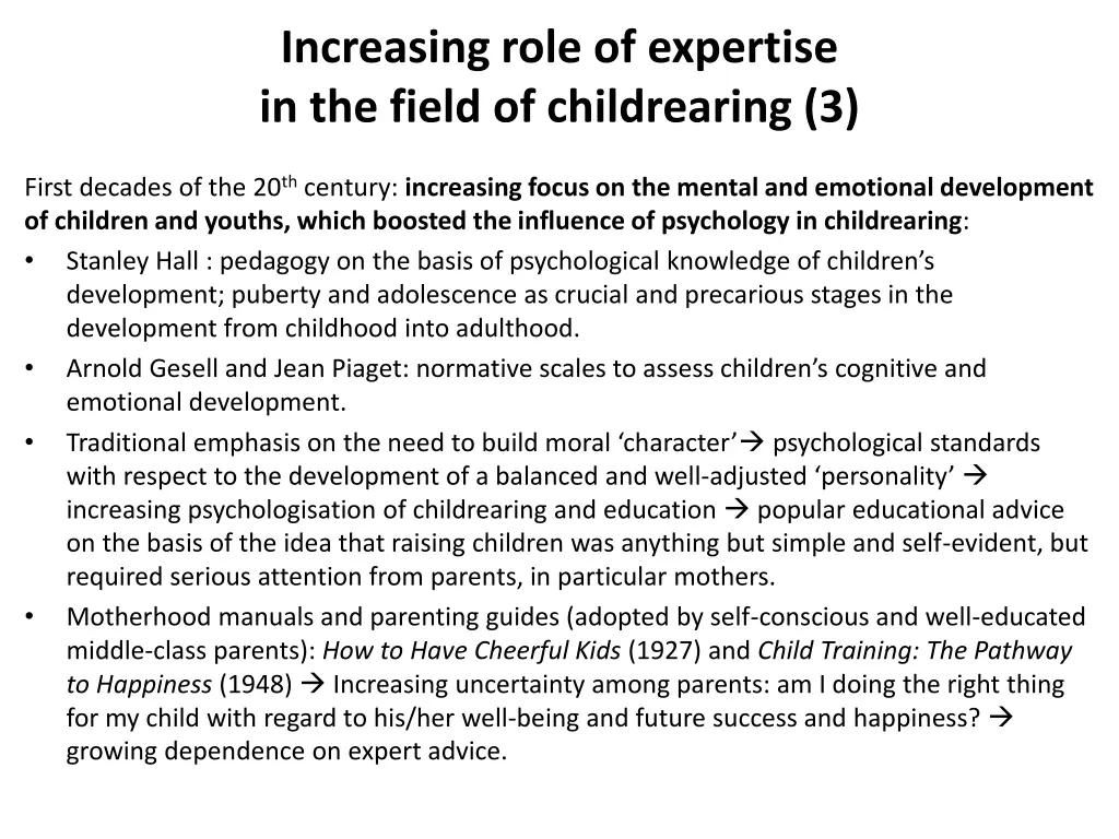 increasing role of expertise in the field 2
