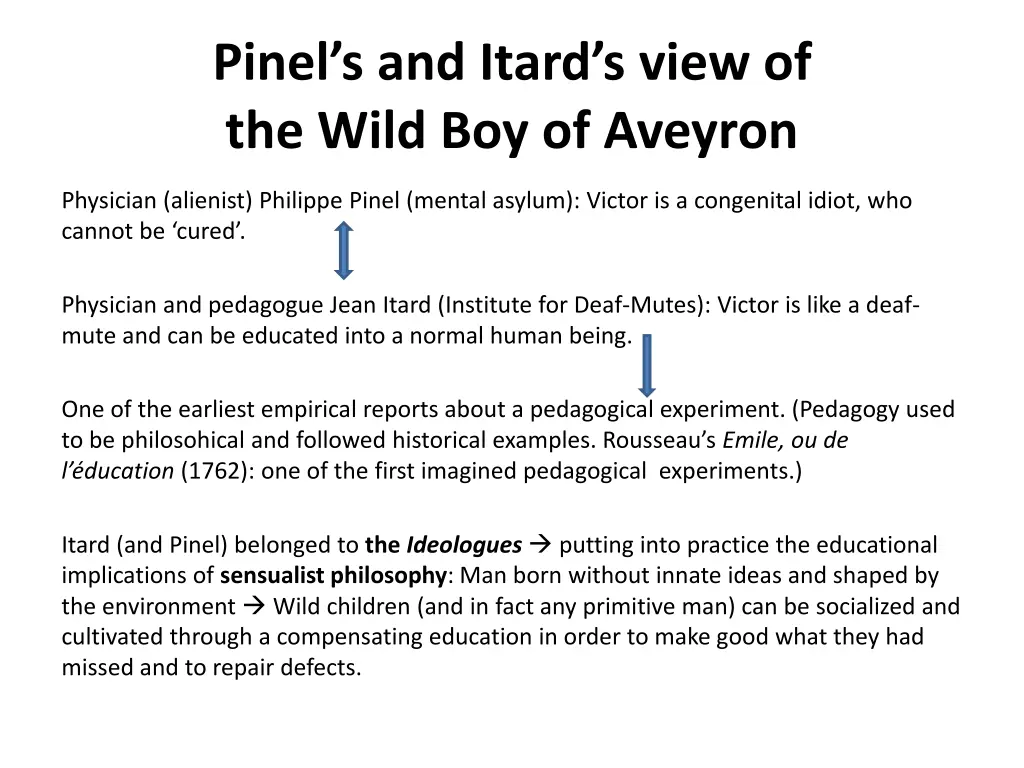 pinel s and itard s view of the wild