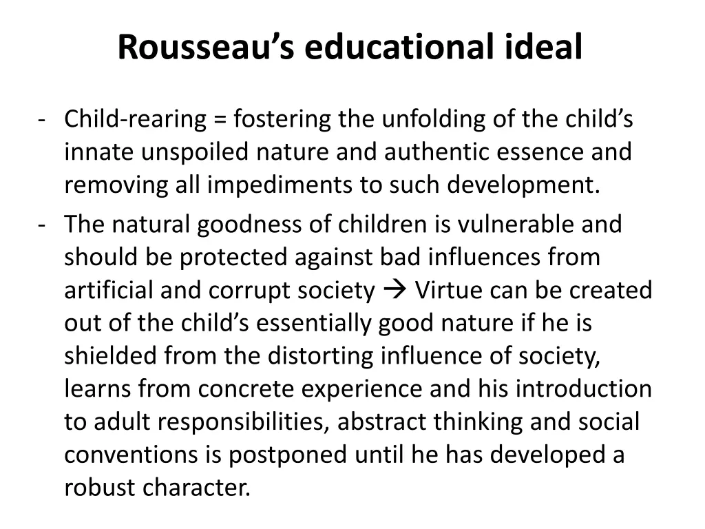 rousseau s educational ideal