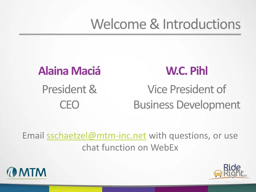 welcome introductions