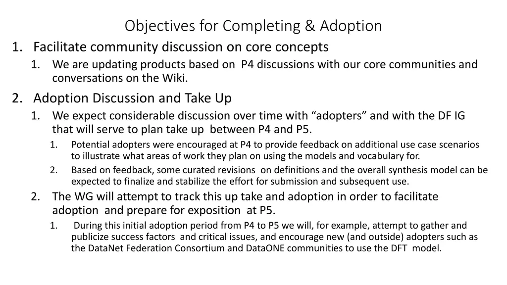 objectives for completing adoption 1 facilitate
