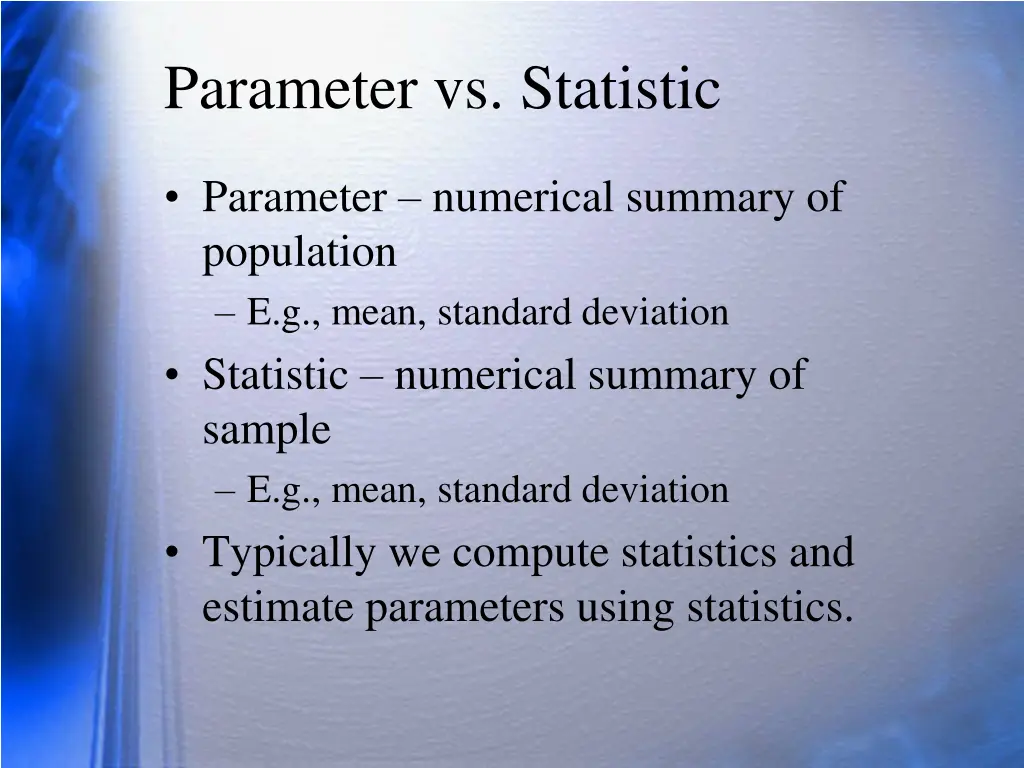parameter vs statistic
