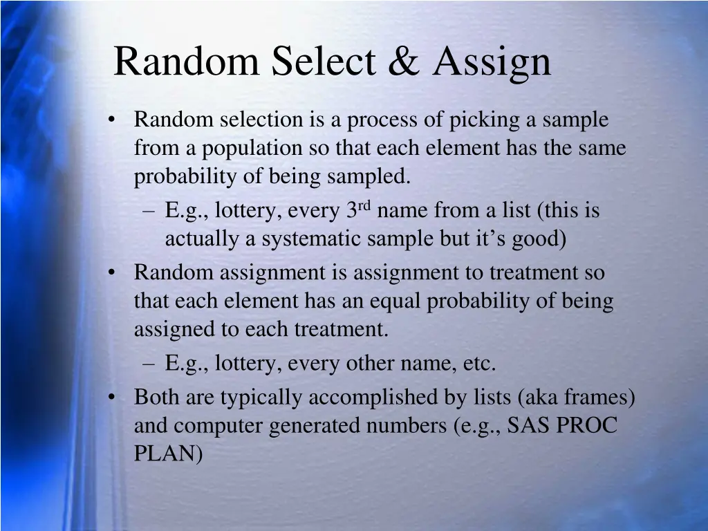 random select assign