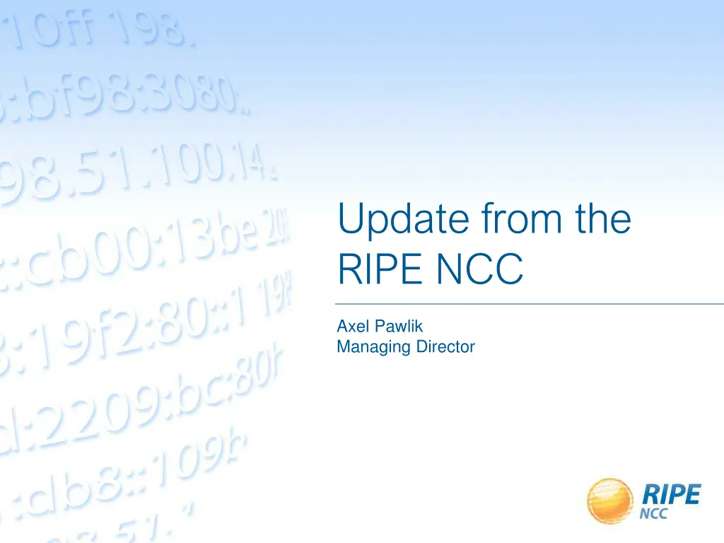 update from the ripe ncc