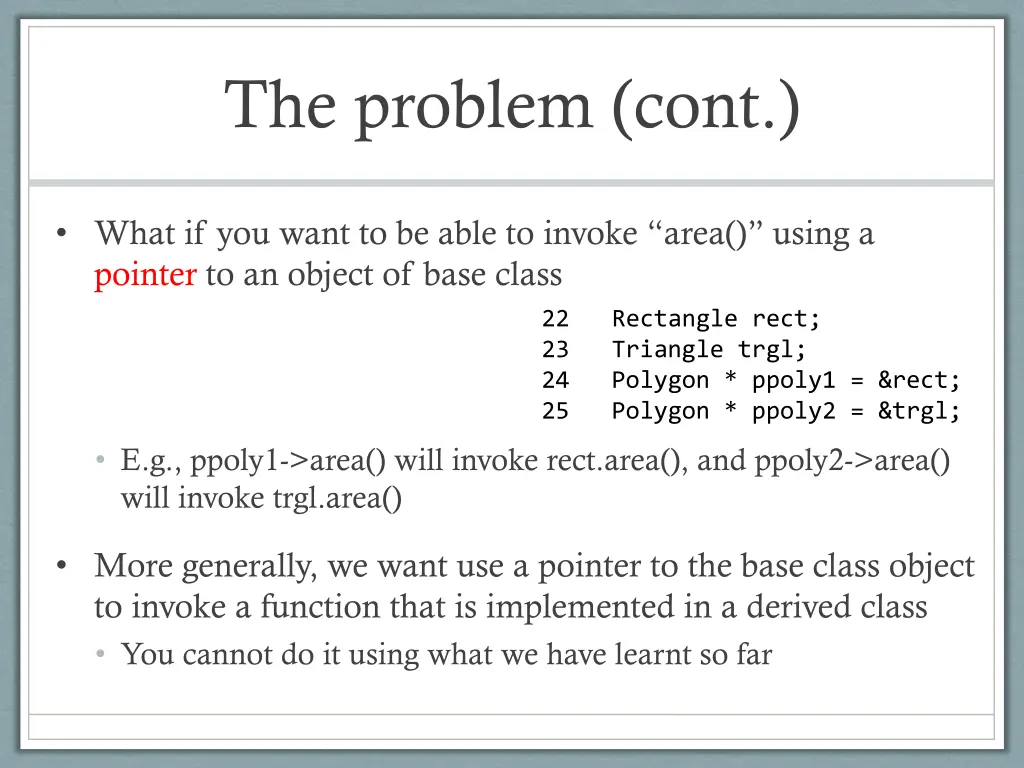 the problem cont
