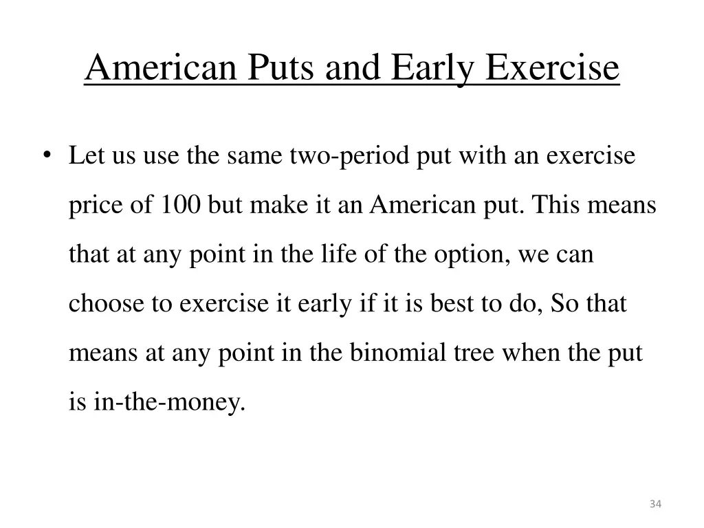 american puts and early exercise