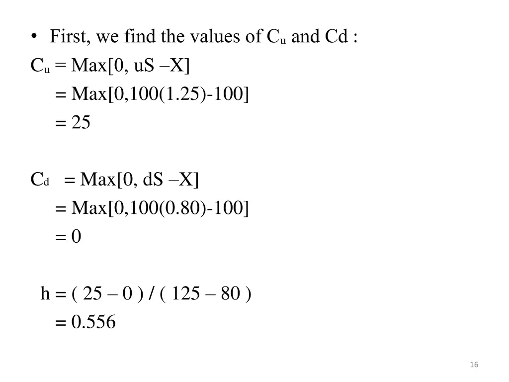 first we find the values